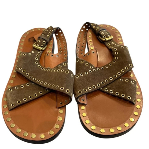 Isabel Marant Jane Suede Grommet Sandal - Picture 1 of 6